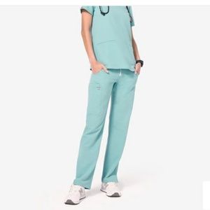 Kade Petite Cargo Scrub Pants - Sea Glass